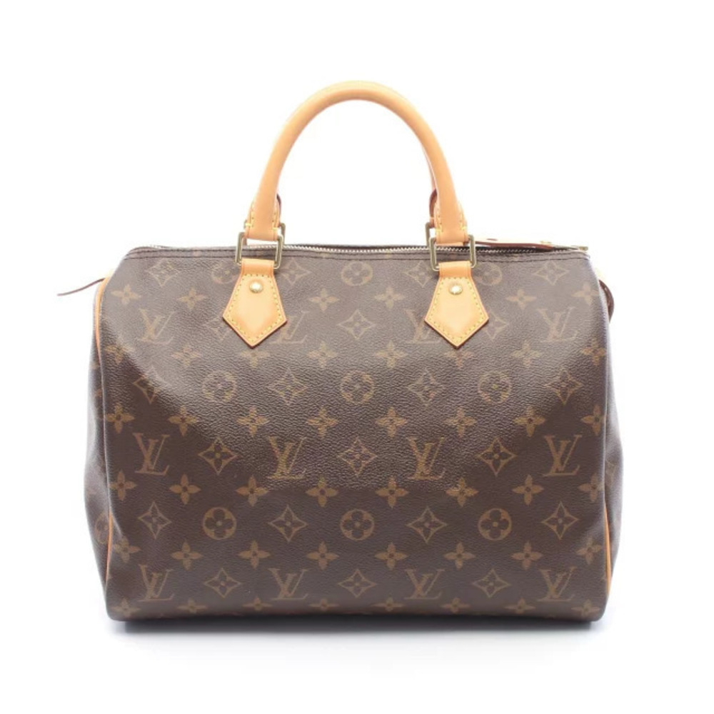 Louis Vuitton Speedy Handbag Canvas Leather Monogram Brown